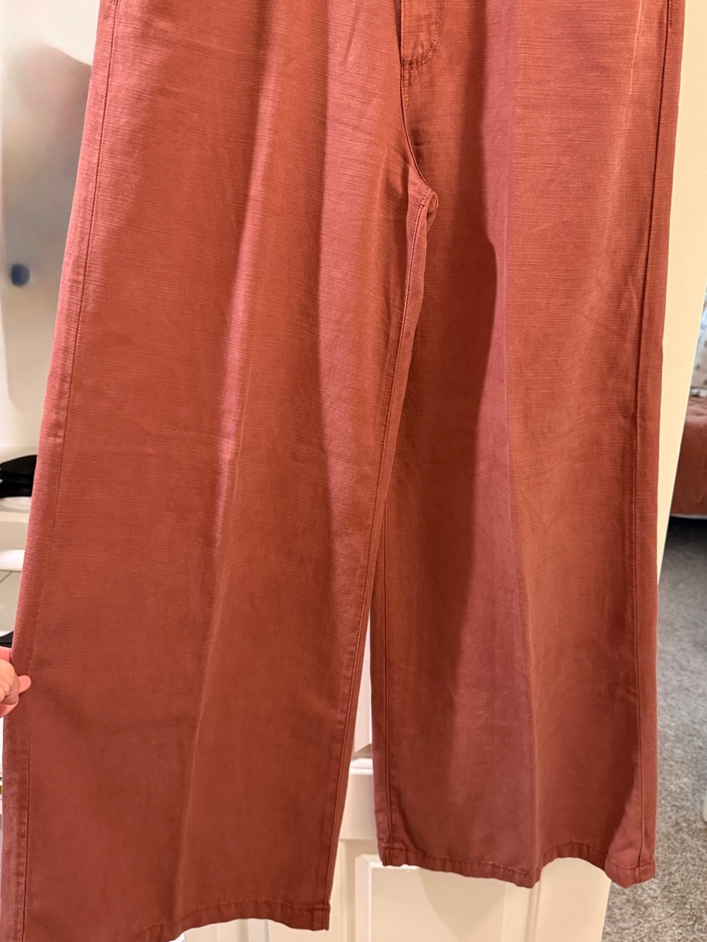Paige Lennie Wide Leg Jeans - size 30, color Bricktone - Picture 4 of 10